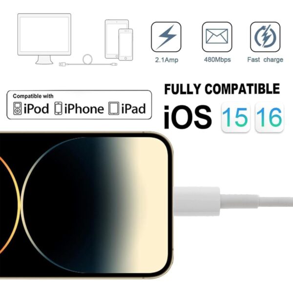 Type C to Lightning cable for iphone 20W Fast Charging, designed for iphone cable with 480Mbps Data Sync compatible with iPhone 14 Series, 13 Series,12 Series,11 Series,9 Series, 8 & 7 Series