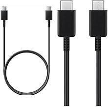 Samsung 25W Original Type C to C 3.3 FT Fast Charging USB C Cable High-Speed & Data Transfer Compatible with Samsung Galaxy M15,F15,A15,A14,M14,F14,M34,F34,A34,A54,S21 Fe 5G,S22,S23 Type-C Cord,Black
